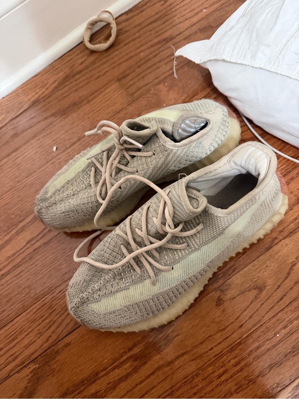 Knit Athletic Sneakers in Light Beige